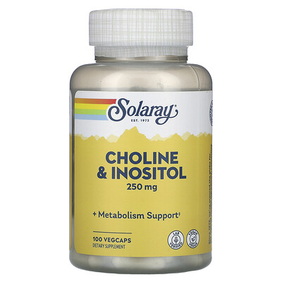 Product Image for Solaray, Choline & Inositol, 250 mg, 100 VegCaps