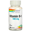Solaray‏, Vitamin B-1 with Aloe Vera, 100 mg, 100 VegCaps