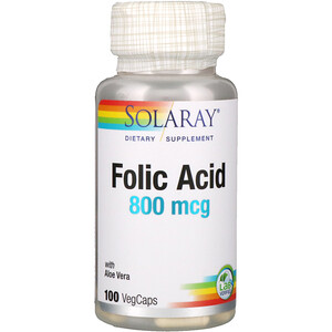 Отзывы о Соларай, Folic Acid, 800 mcg, 100 VegCaps
