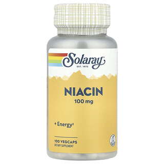 Solaray, Niacin, 100 mg, 100 pflanzliche Kapseln