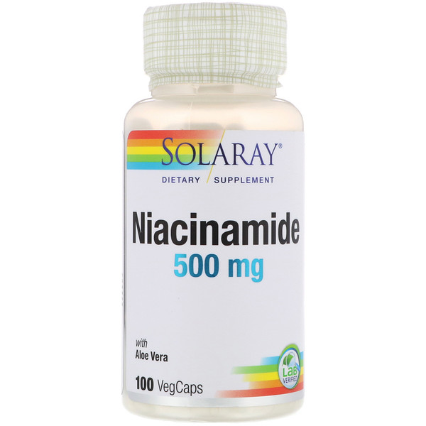 Solaray, ナイアシンアミド、500mg、100ベジキャップ