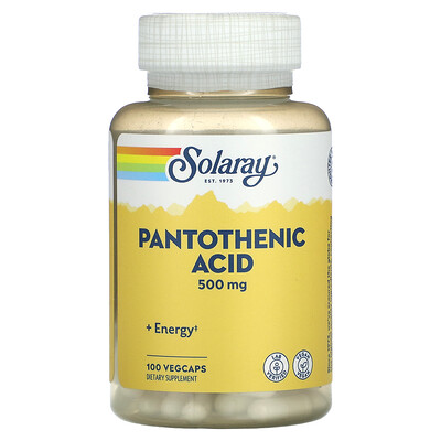 

Solaray пантотеновая кислота, 500 мг, 100 растительных капсул