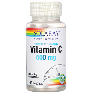 Solaray, Vitamin C, Time Release, 500 mg, 100 VegCaps