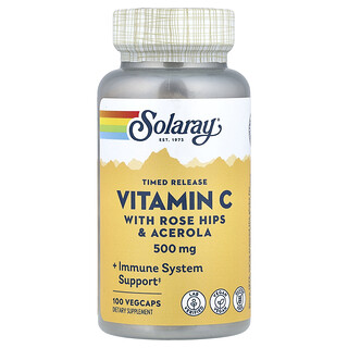 Solaray, Vitamina C de liberación prolongada, 100 cápsulas vegetales