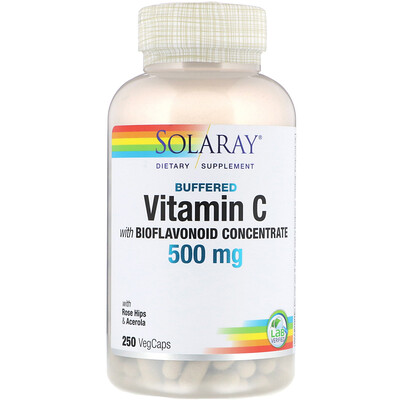 Solaray Витамин C с концентратом биофлавоноидов, 500 мг, 250 капсул с оболочкой из ингредиентов растительного происхождения
