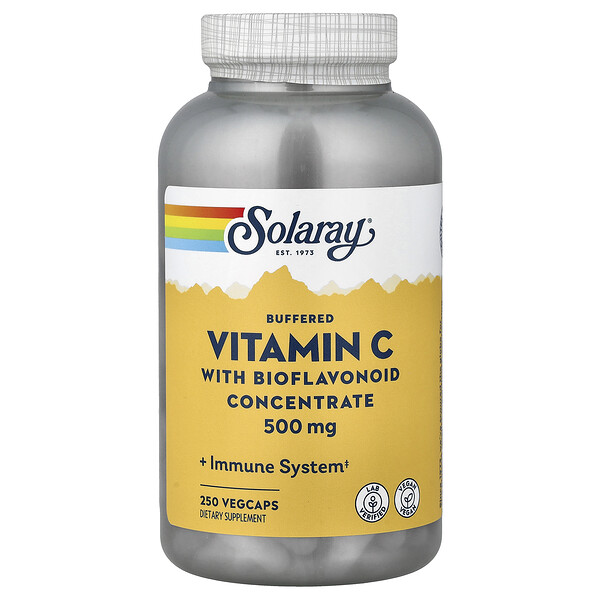 Solaray Buffered Vitamin C with Bioflavonoid Concentrate, 250 VegCaps