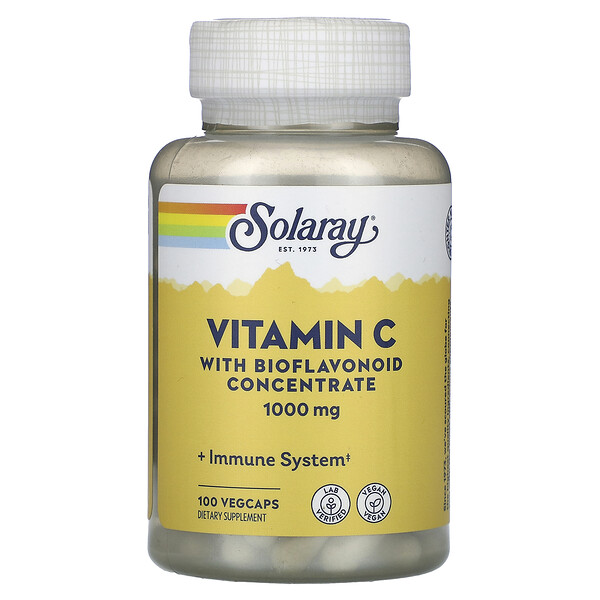 Solaray, Vitamin C With Bioflavonoid Concentrate, 1,000 Mg, 100 VegCaps