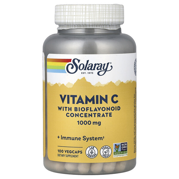 Solaray Vitamin C with Bioflavonoid Concentrate, 100 VegCaps
