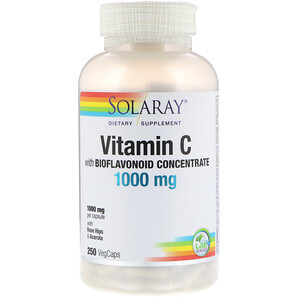 Отзывы о Соларай, Vitamin C with Bioflavonoid Concentrate, 1,000 mg, 250 VegCaps