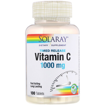 Solaray Витамин C длительного высвобождения, 1000 мг, 100 таблеток