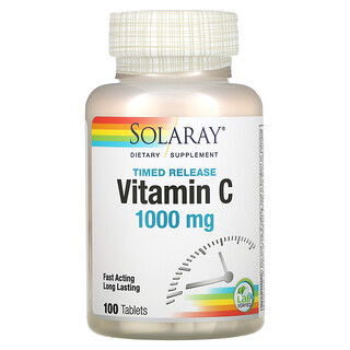Solaray, Timed Release Vitamin C, 1,000 mg, 100 Tablets