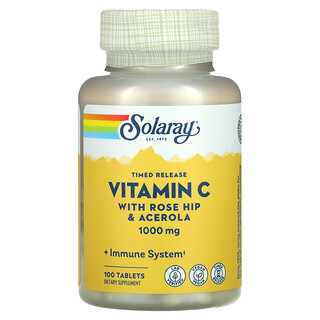 Solaray, Vitamina C de Liberação Prolongada, 1.000 mg, 100 Comprimidos