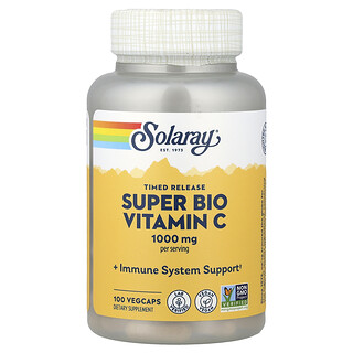 Solaray, Superbiovitamina C de liberación prolongada, 100 cápsulas vegetales