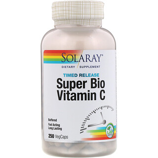 Solaray, 슈퍼 바이오 비타민 C, 서방형, 250 식물성 캡슐