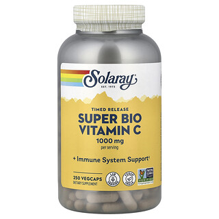 Solaray, Superbiovitamina C, Liberación prolongada, 250 cápsulas vegetales