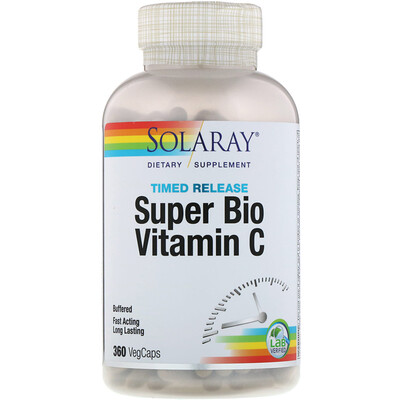 Solaray Super Bio Vitamin C, Time Release, 360 VegCaps
