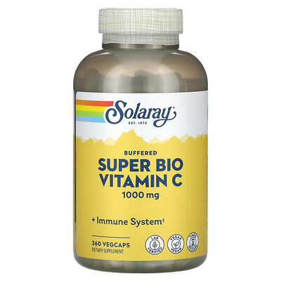 

Solaray Super Bio Vitamin C, буферизированный витамин С, 500 мг, 360 вегетарианских капсул