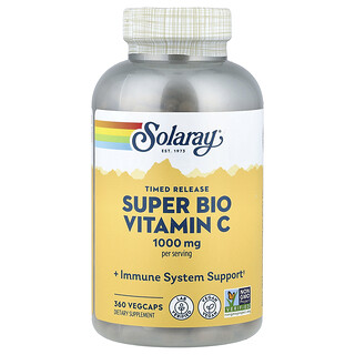 Solaray, Superbiovitamina C, Liberación prolongada, 360 cápsulas vegetales