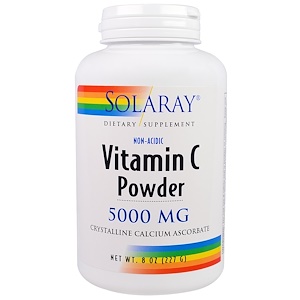 Solaray, Витамин С в порошке, 5000 мг, 8 унций (227 г)