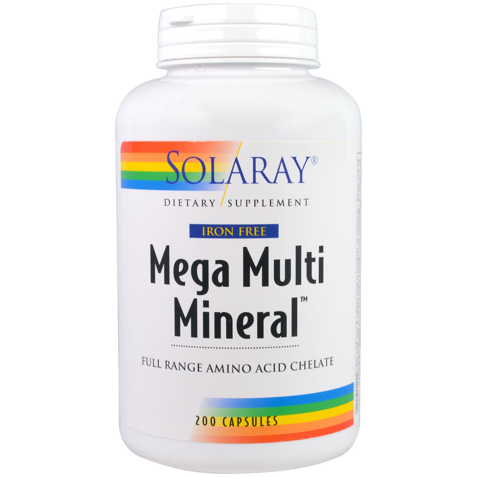 Solaray, Mega Multi Mineral, Iron Free, 200 Capsules - iHerb.com