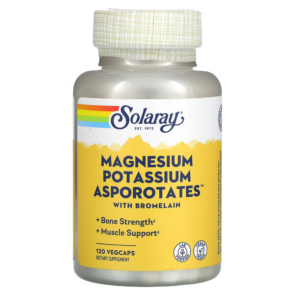 Solaray‏, Magnesium and Potassium Asporotates, 120 Veggie Caps