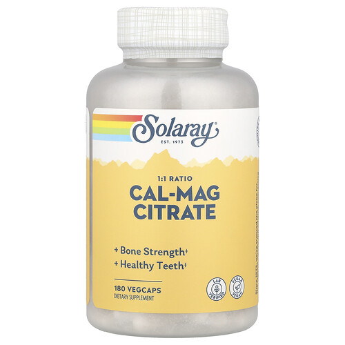 High Potency Cal-Mag Citrate 1:1 Ratio 180 capsules by Solaray