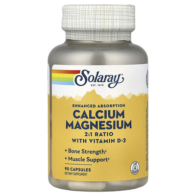 Photos - Vitamins & Minerals Enhanced Solaray,  Absorption, Calcium Magnesium, 90 Capsules SOR-04534 