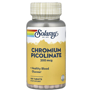 Solaray, Chromium Picolinate, 200 mcg, 100 Tablets