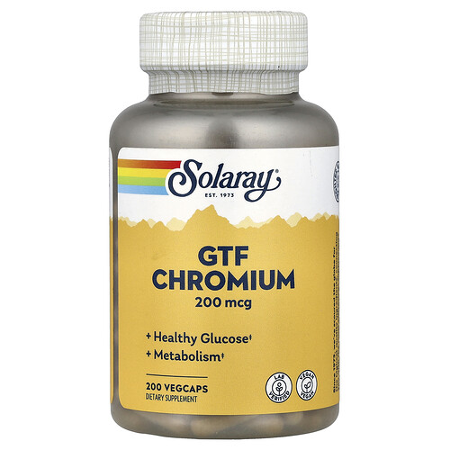 Solaray GTF Chromium, 200 mcg, 200 VegCaps