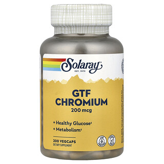 Solaray, GTF Chromium, 200 mcg, 200 VegCaps