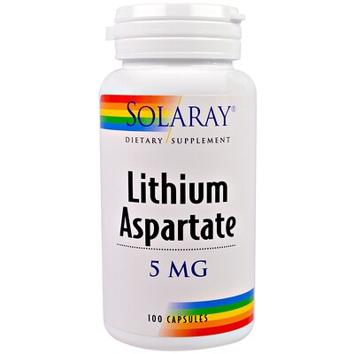 Solaray Аспартат лития, 5 мг, 100 капсул