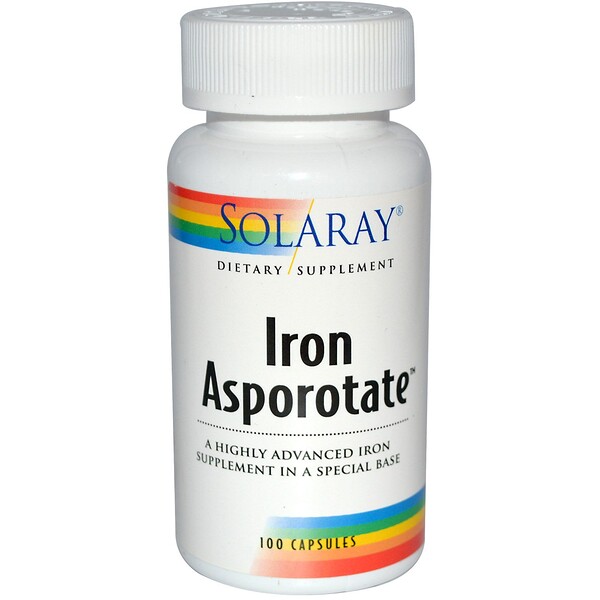 Solaray, Iron Asporotate, 100 Capsules (Discontinued Item) 