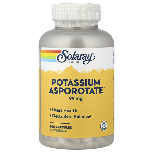 Solaray Potassium Asporotate™, 99 mg, 200 Capsules