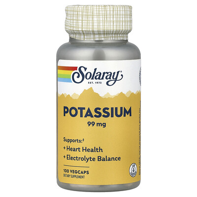 Product Image for Solaray, Potassium, 99 mg, 100 VegCaps