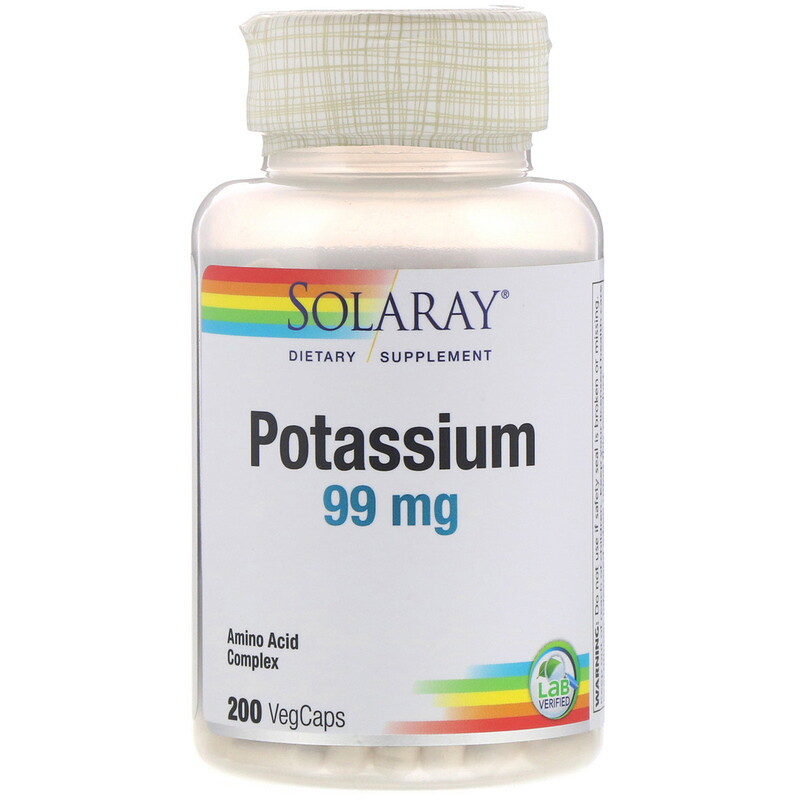 Solaray, بوتاسيوم Potassium، 99 مجم، 200 كبسولة نباتية - iHerb