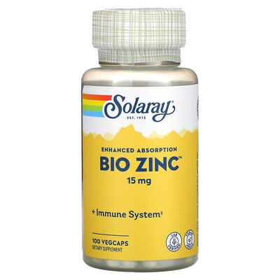 

Solaray Bio Zinc 15 mg 100 VegCaps