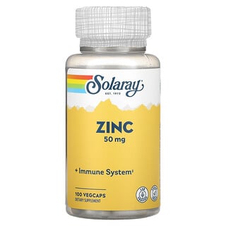 Solaray, Zinc, 50 mg, 100 cápsulas vegetales