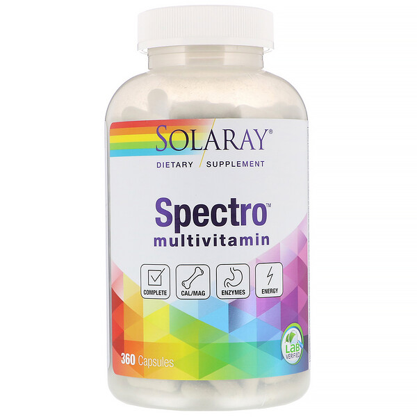 Solaray, Spectro, Мультивитамины, 360 капсул