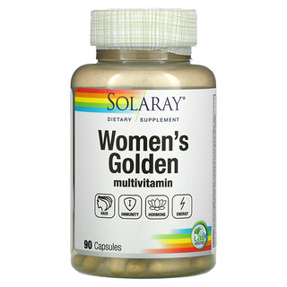 Solaray, Multivitamínico dorado para mujeres, 90 cápsulas