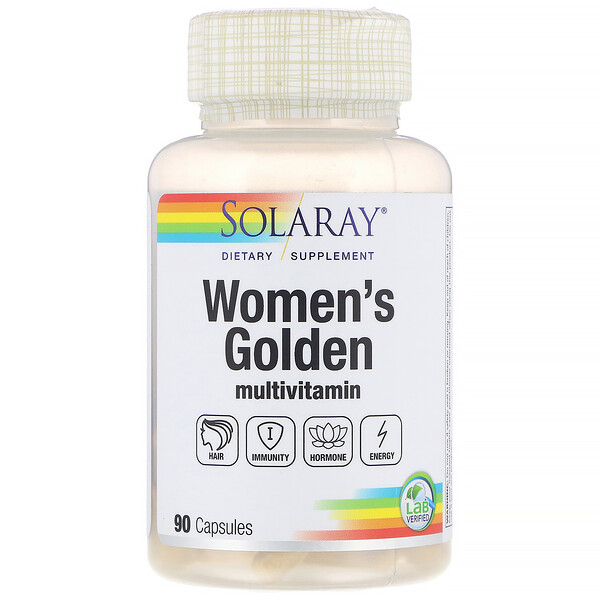 Solaray, Women's Golden Multivitamin, 90 капсул