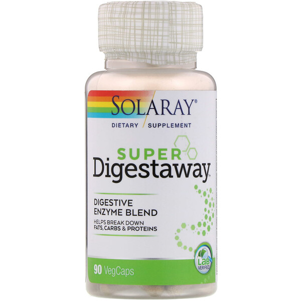 Solaray‏, Super Digestaway، مزيج إنزيم مهضم، 90 كبسولة نباتية