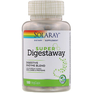 Solaray, Super Digestaway، مزيج إنزيمات هضمية، 180 كبسولة نباتية
