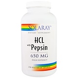 Solaray, HCL with Pepsin, 650 mg, 250 Capsules отзывы