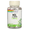 Solaray‏, حمض الهيدروكلوريك مع البيبسين، 230 ملجم، 180 كبسولة نباتية