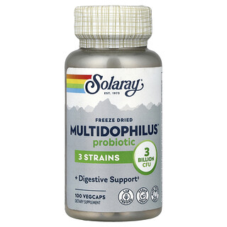 Solaray, Probiótico Multidophilus™ liofilizado, 3000 millones de UFC, 100 cápsulas vegetales