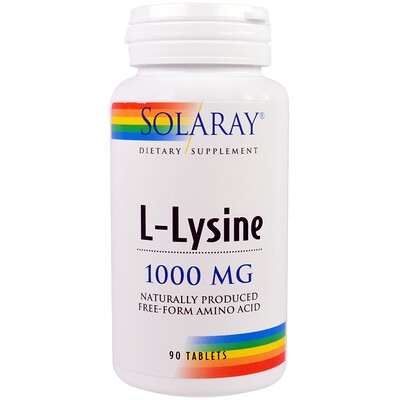 Solaray L-лизин, 1000 мг, 90 таблеток