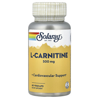 Solaray, L-carnitina, 500 mg, 60 cápsulas vegetales