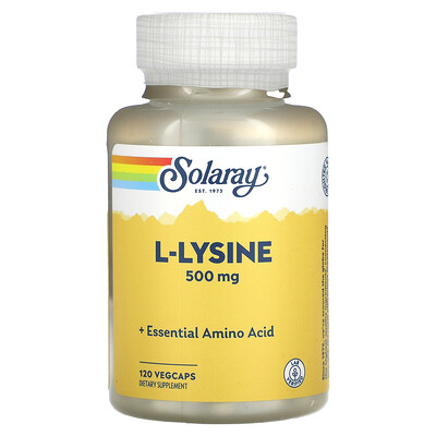 

Solaray L-лизин, 500 мг, 120 растительных капсул