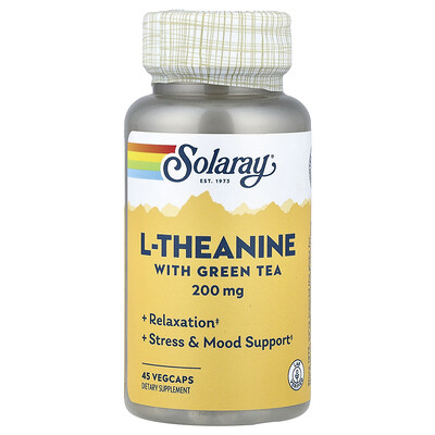 Product Image for Solaray, L-Theanine With Green Tea, 45 VegCaps