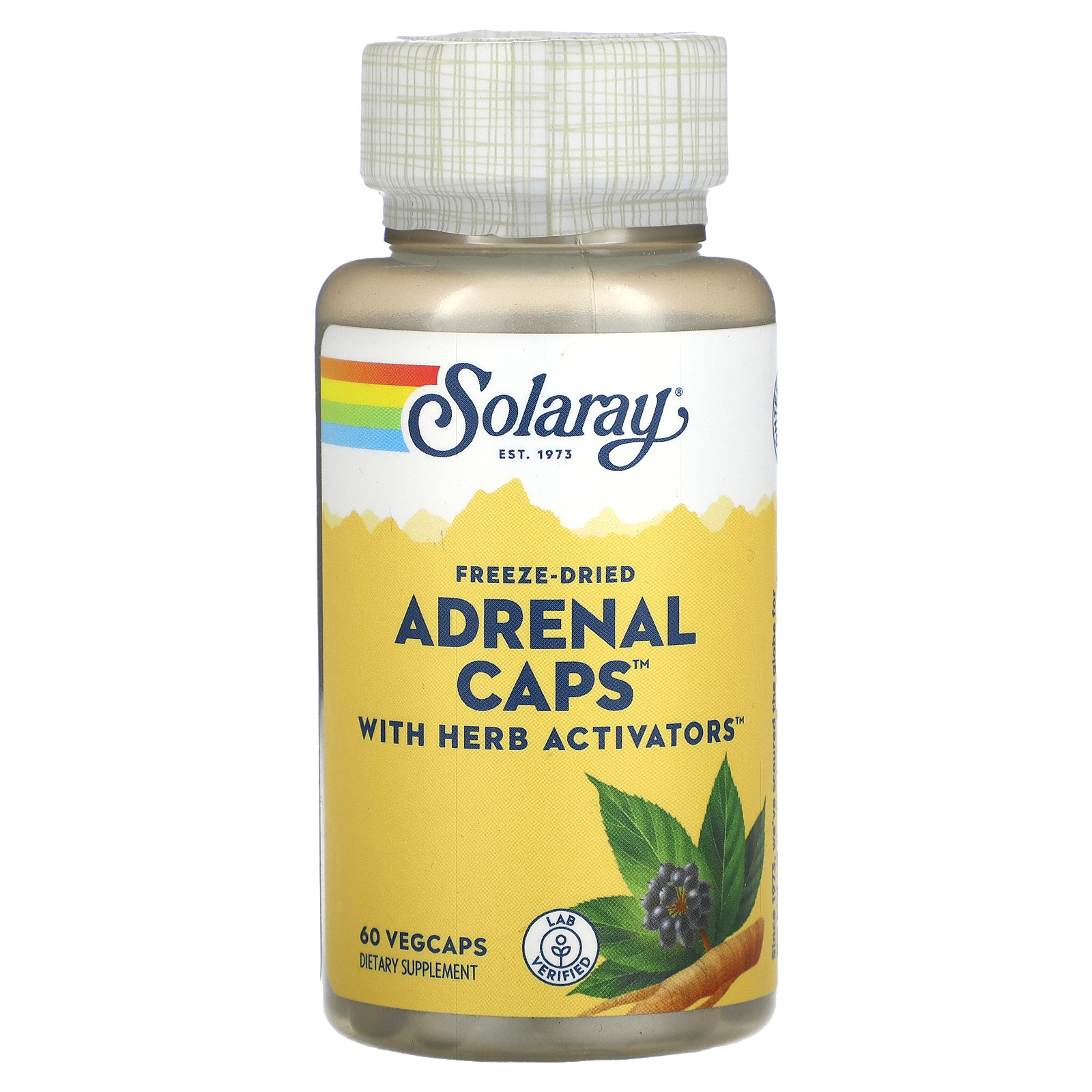 Solaray, FreezeDried Adrenal Caps with Herb Activators, 60 VegCaps